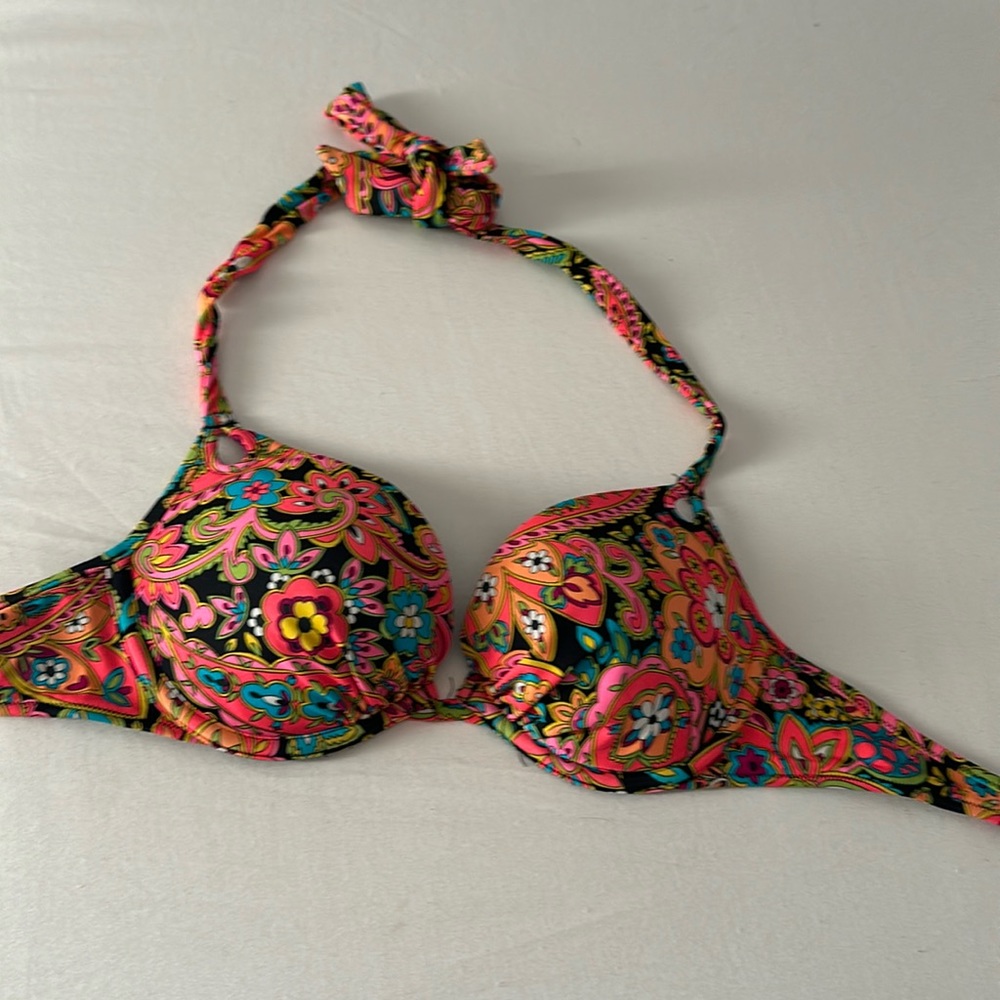 Psychedelic Colored • Plus Padded Halter swimsuit top from Victoria’s Secret